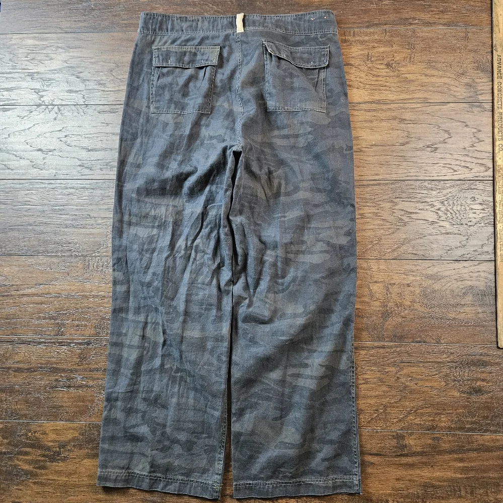 Urban Pipeline Men's L Ramie Cotton Blend Cargo Pants Camo Drawstring